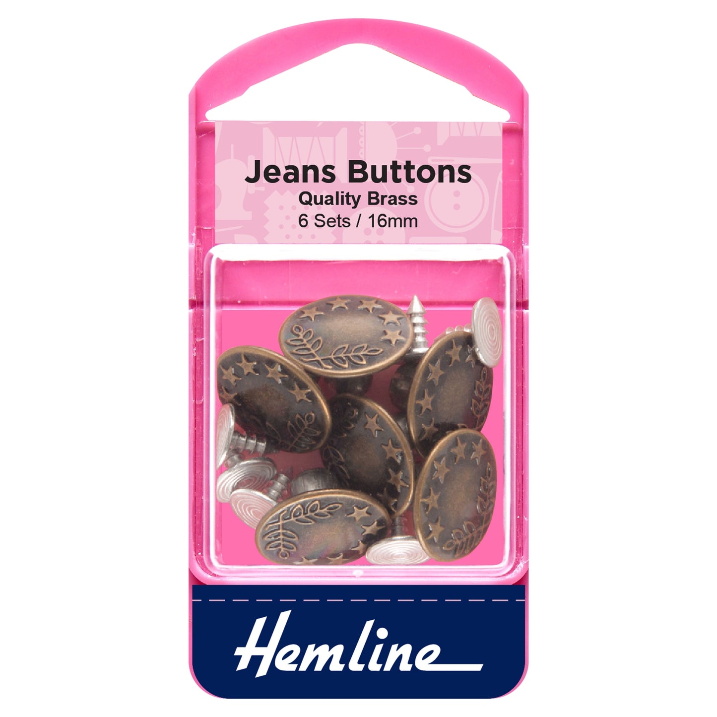 Jean Buttons Nickle 16mm Bronze