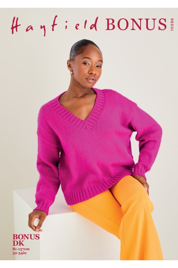 Sirdar 10596 Sweater in Hayfield Bonus DK Leaflet