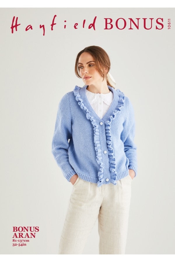 Sirdar 10611 Cardigan in Hayfield Bonus Aran Leaflet