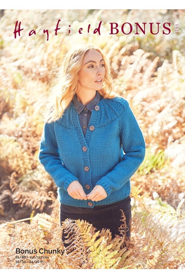 Hayfleld 8295 Cardigan in Hayfield Bonus Chunky Leaflet