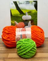 Chenille Yarn Knitting Pumpkin Kit