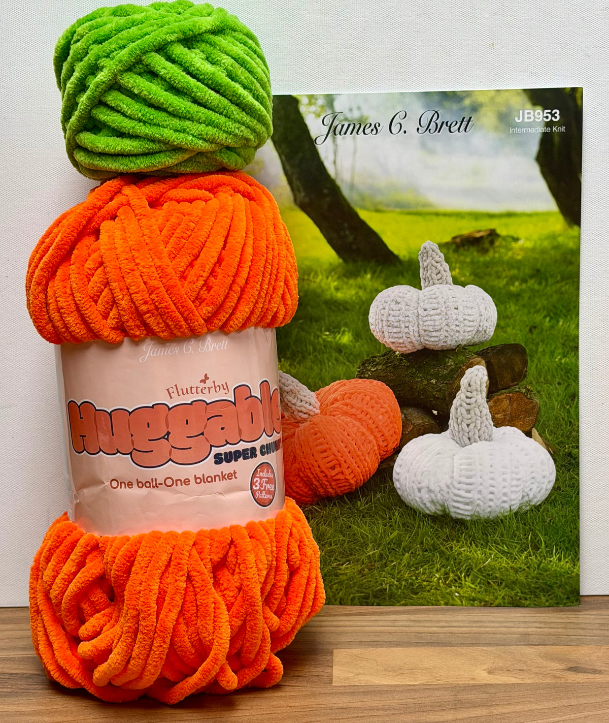 Chenille Yarn Knitting Pumpkin Kit