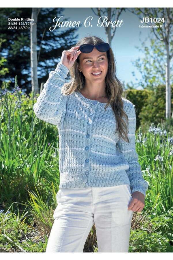James C Brett JB1024 Cardigan in It's Pure Cotton Leaflet