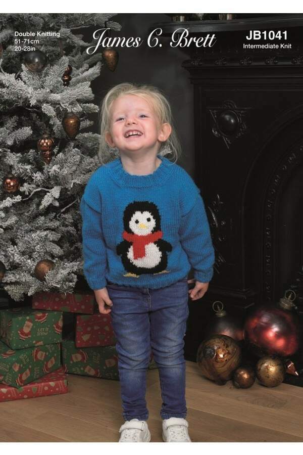 James C Brett 1041 Penguin Sweater in Top Value DK Leaflet