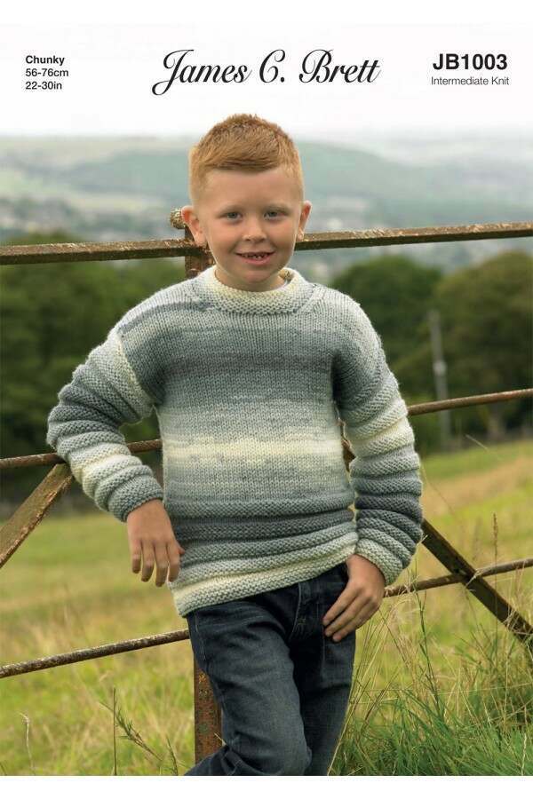 James C Brett 1003 Sweater in Aurora Chunky Leaflet