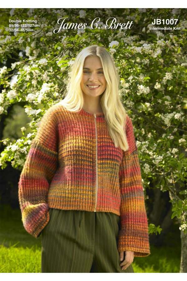 James C Brett JB1007 Jacket in Emotions DK Leaflet