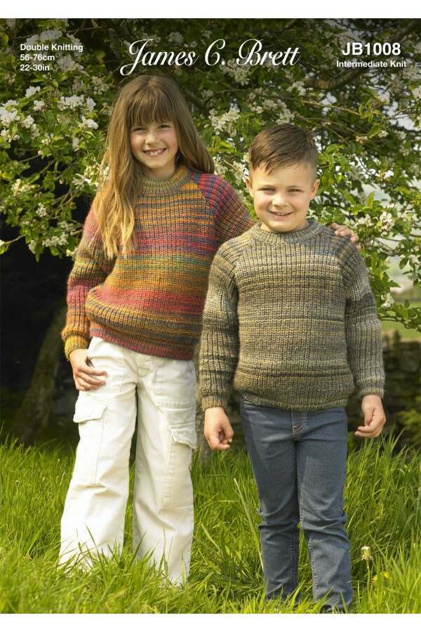 James C Brett JB1008 Sweater in Emotions DK Leaflet