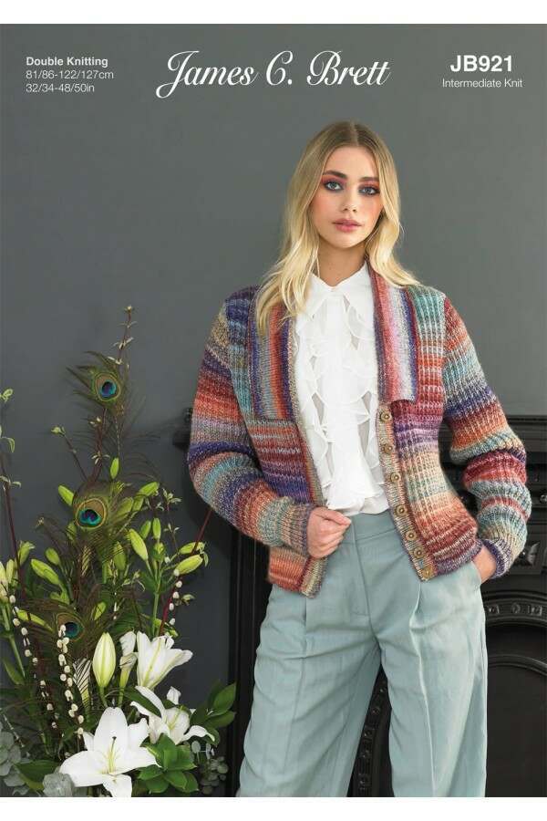 James C Brett JB21 Cardigan in Emotions DK Leaflet