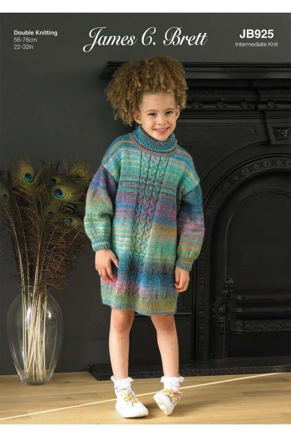James C Brett JB925 Dress and Sweater in Emotions DK Leaflet