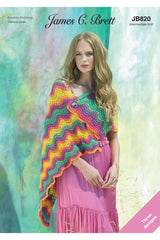 James C Brett 820 Wraps and Cowl in Shhh DK Leaflet