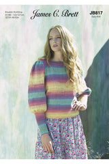 James C Brett 817 Sweater in Shhh DK Leaflet