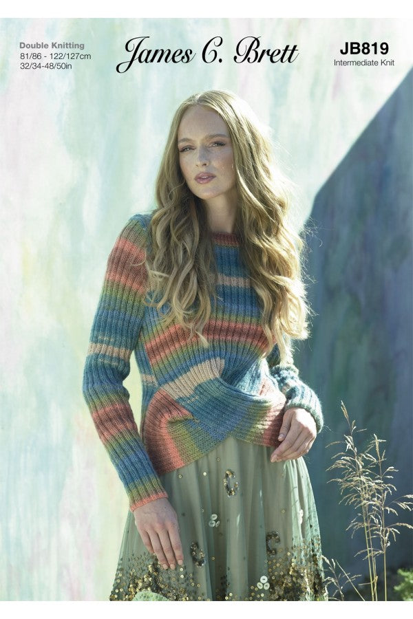 James C Brett 819 Sweater in Shhh DK Leaflet