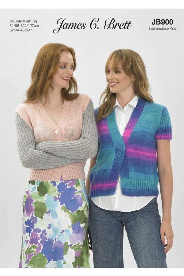 James C Brett JB900 Cardigans in Shhh DK Leaflet