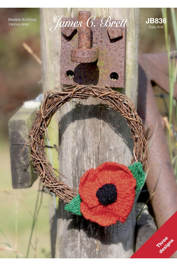 James C Brett JB836 Poppies in Its Pure Cotton and Twinkle DK Leaflet
