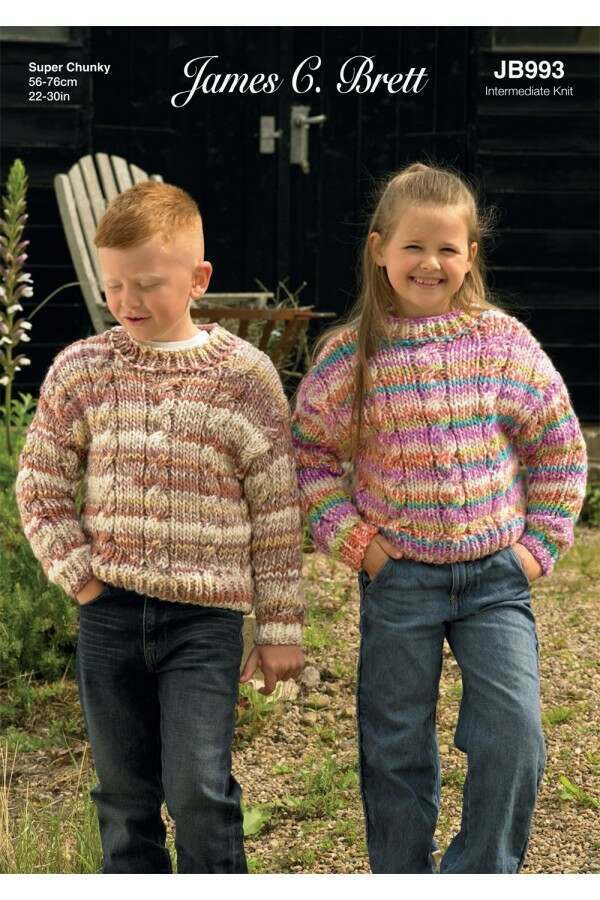James C Brett JB993 Sweaters in Undertones Super Chunky Leaflet