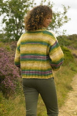 James C Brett 1002 Cardigan in Aurora Chunky Leaflet
