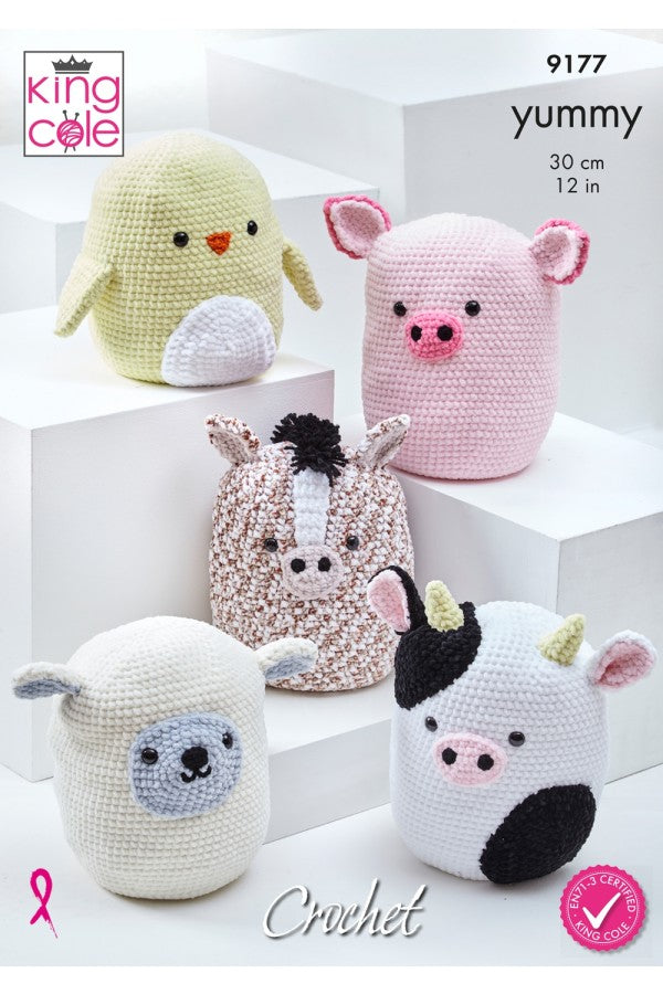 King Cole 9177 Squishy Amigurumi Toys in Big Value Chunky and Yummy Leaflet