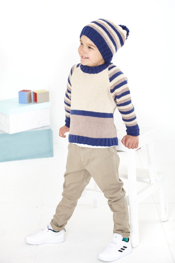 King Cole 5918 Sweater, Hat and Cardigan in Cottonsoft DK Leaflet
