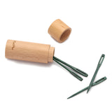 The Mindful Collection: Needles: Darning: Wooden: Teal: in Beech Wood Container: 4 Pieces