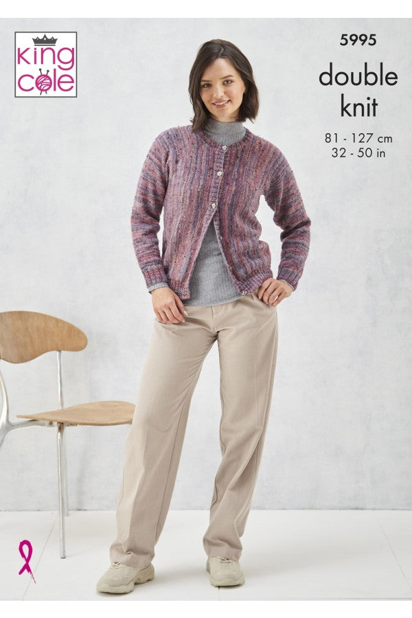 King Cole 5995 Cardigans in Homespun Prism DK Leaflet