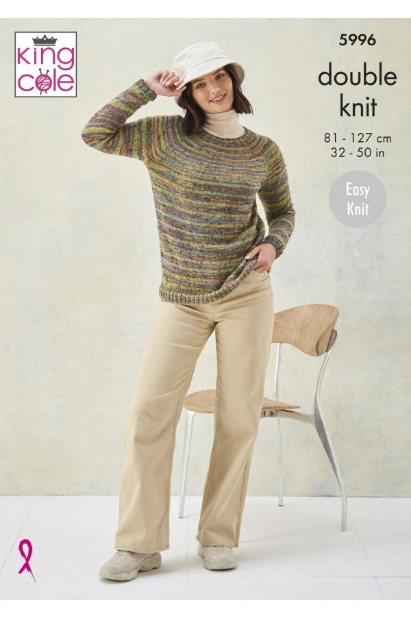 King Cole 5996 Sweaters in Homespun Prism DK Leaflet