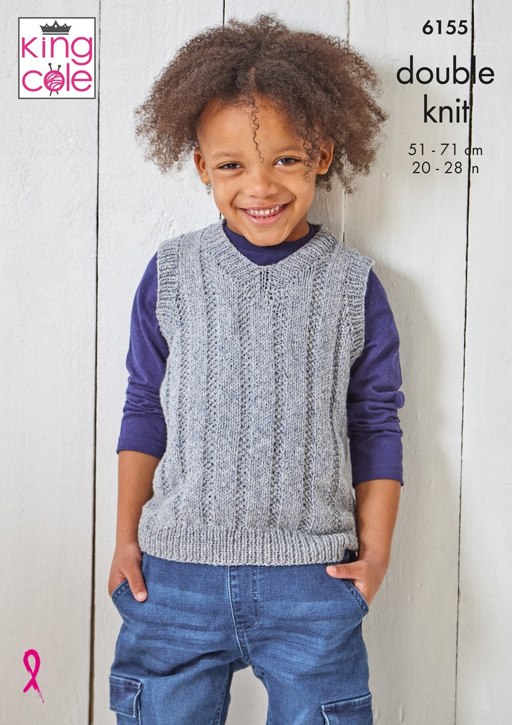 King Cole 6155 Sweater and Slipover in Simply Denim DK Pattern