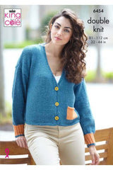 King Cole 6454 Cardigan and Sweater in Eternity DK leaflet