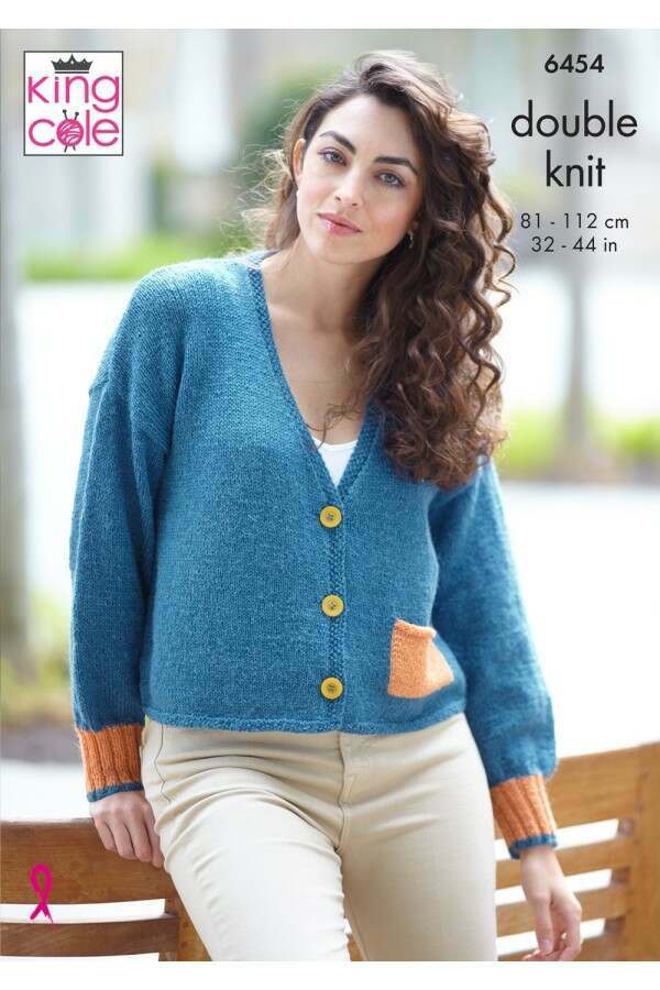 King Cole 6454 Cardigan and Sweater in Eternity DK leaflet