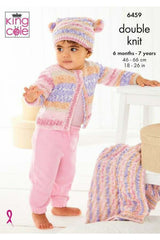 King Cole 6459 Jacket, Hat and Blanket in Fjord Baby DK Leaflet