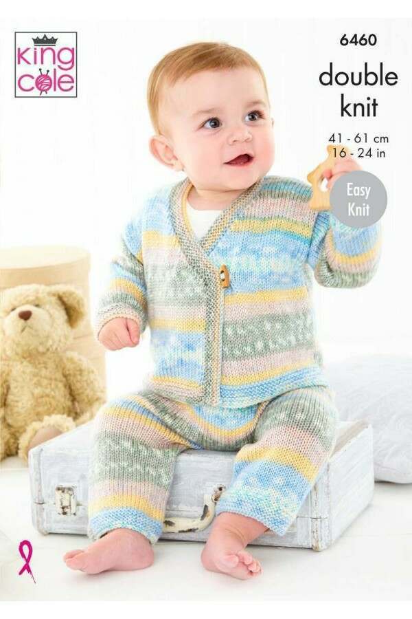King Cole 6460 Cardigan and Trousers in Fjord Baby DK leaflet