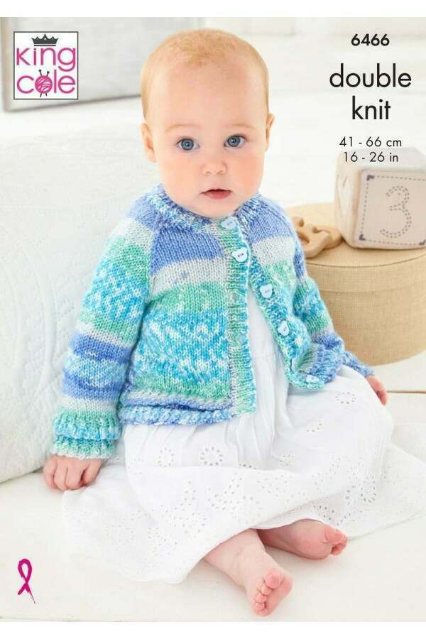 King Cole 6466 Cardigans in Fjord Baby DK leaflet