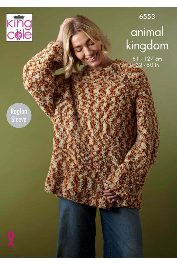 King Cole 6553 Sweater and Cardigan in Animal Kingdom Leaflet
