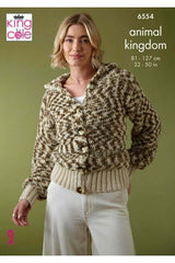 King Cole 6554 Tank Top and Cardigan in Animal Kingdom and Fashion Aran Leaflet