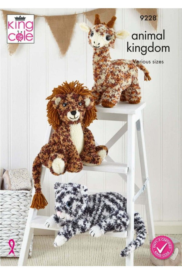 King Cole 9228 Animal Friends in Animal Kingdom, Big Value Chunky and Big Value DK 50g Leaflet