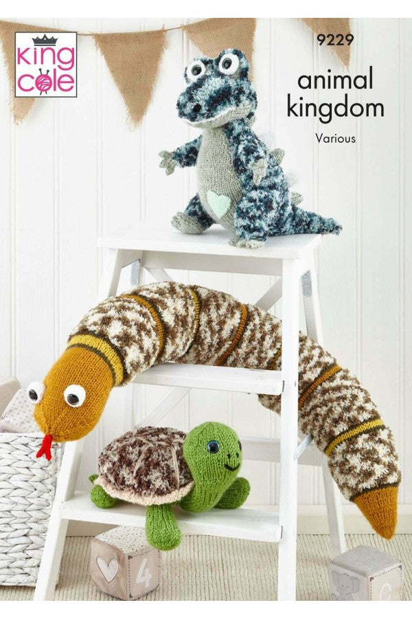 King Cole 9229 Reptile Friends in Animal Kingdom, Big Value Chunky, Big Value Baby DK 50g and Big Value DK 50g Leaflet