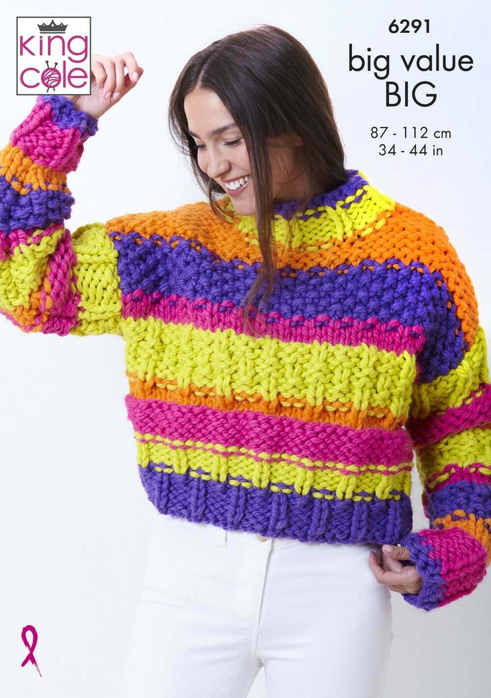 King Cole 6291 Sweater, Scarf and Hat in Big Value BIG Leaflet