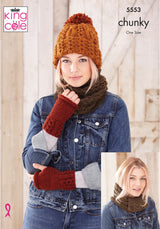 King Cole 5553 Apparel Accessories in Big Value Chunky leaflet
