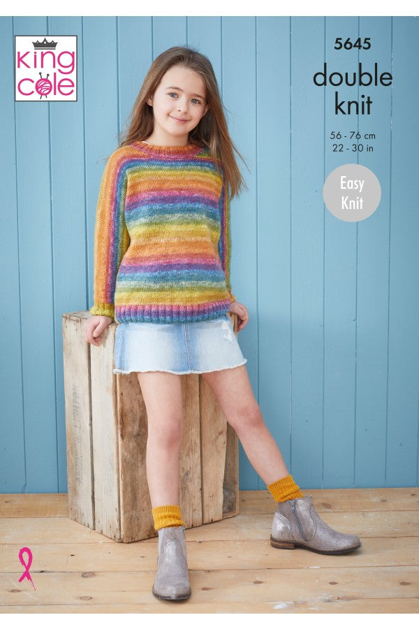 King Cole 5645 Sweater and Hoodie in Bramble DK Leaflet