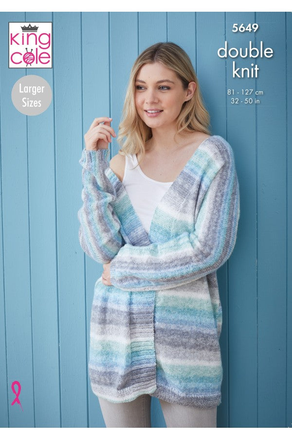 King Cole 5649 Ladies Cardigans in Bramble DK Leaflet