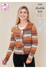 King Cole 5739 Ladies Cardigan & Waistcoat in Bramble DK Leafet