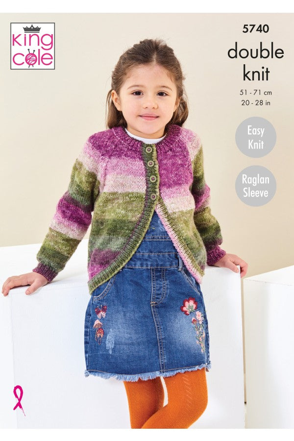 King Cole 5740 Girls Cardigan & Sweater in Bramble DK Leaflet
