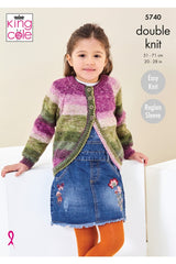 King Cole 5740 Girls Cardigan & Sweater in Bramble DK Leaflet