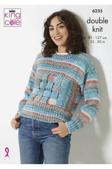 King Cole 6235 Sweater, Scarf and Hat in Bramble DK Leaflet