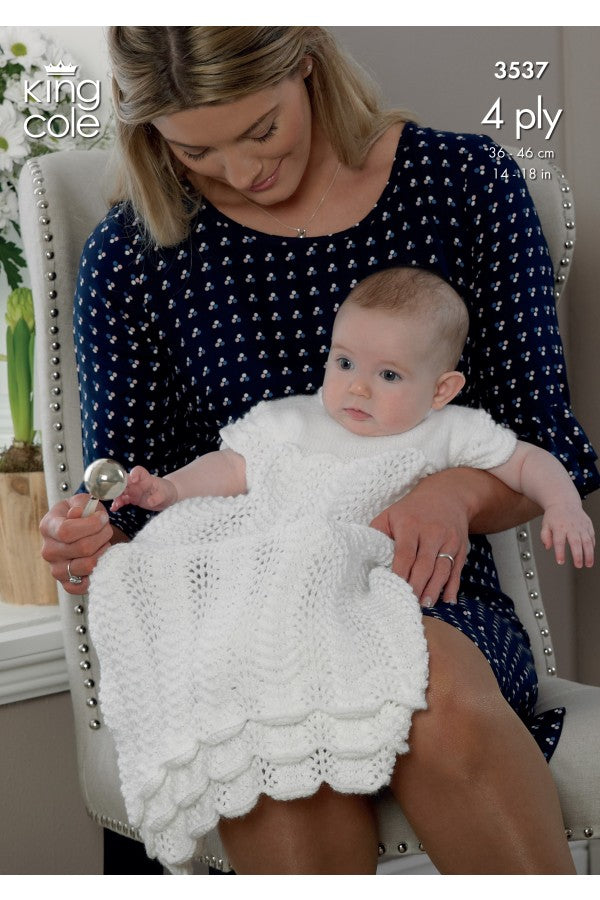 King Cole 3537 Dress, Bolero, Bootees and Hat in Comfort 4 Ply Leaflet