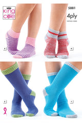 King Cole 5881 Kids Socks in Cotton Socks 4 Ply Leaflet