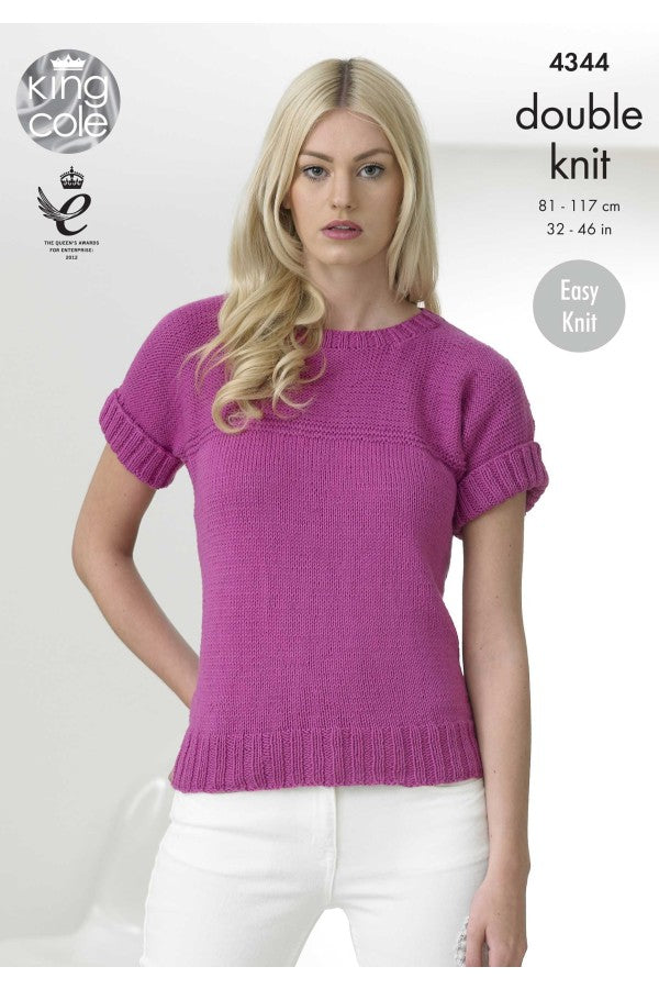 King Cole 4344 Tops in Cottonsoft DK Leaflet