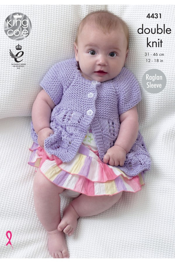 King Cole 4431 Matinee Coat, Cardigan and Blanket in Cottonsoft DK Leaflet