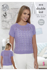 King Cole 4518 Ladies Long and Short Sleeve Sweaters in Cottonsoft DK Leaflet