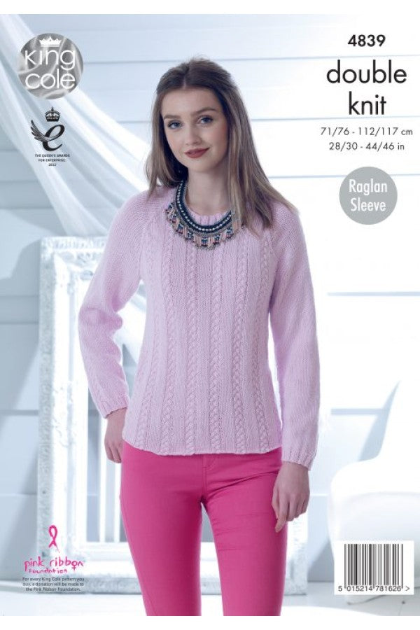 King Cole 4839 Sweater and Cardigan in Cottonsoft DK Leaflet