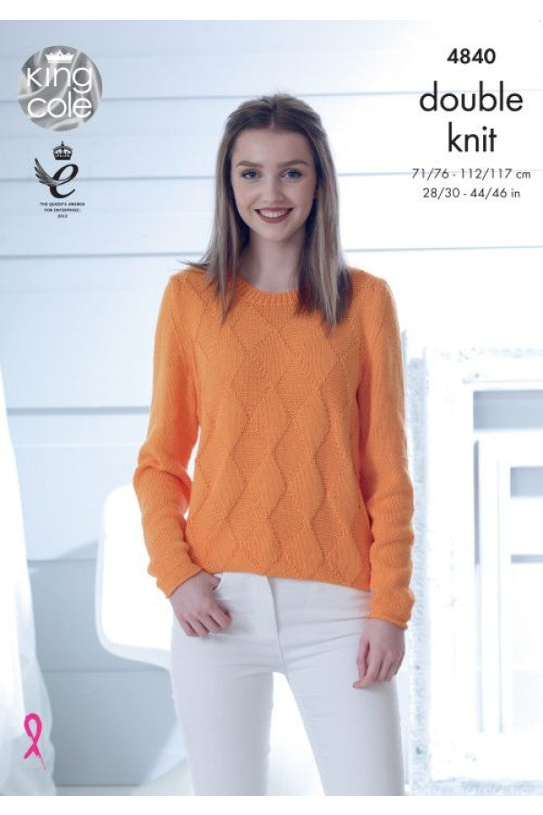 King Cole 4840 Slipover and Sweater in Cottonsoft DK Leaflet